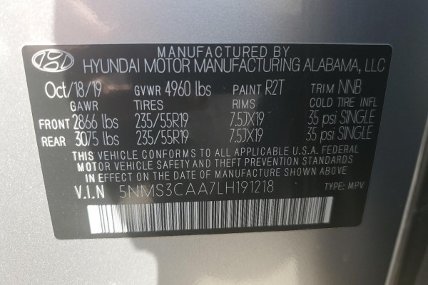 2020 Hyundai Santa Fe с пробегом 48 197 км